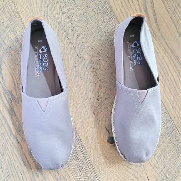 BOBS Breeze Espadrille Flats Memory Foam Taupe Wide 9 - Picture 3 of 8